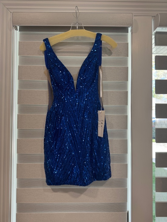 Ava Presley Dresses & Skirts - Sexy Royal Blue Sequin V-Neck Mini Dress
